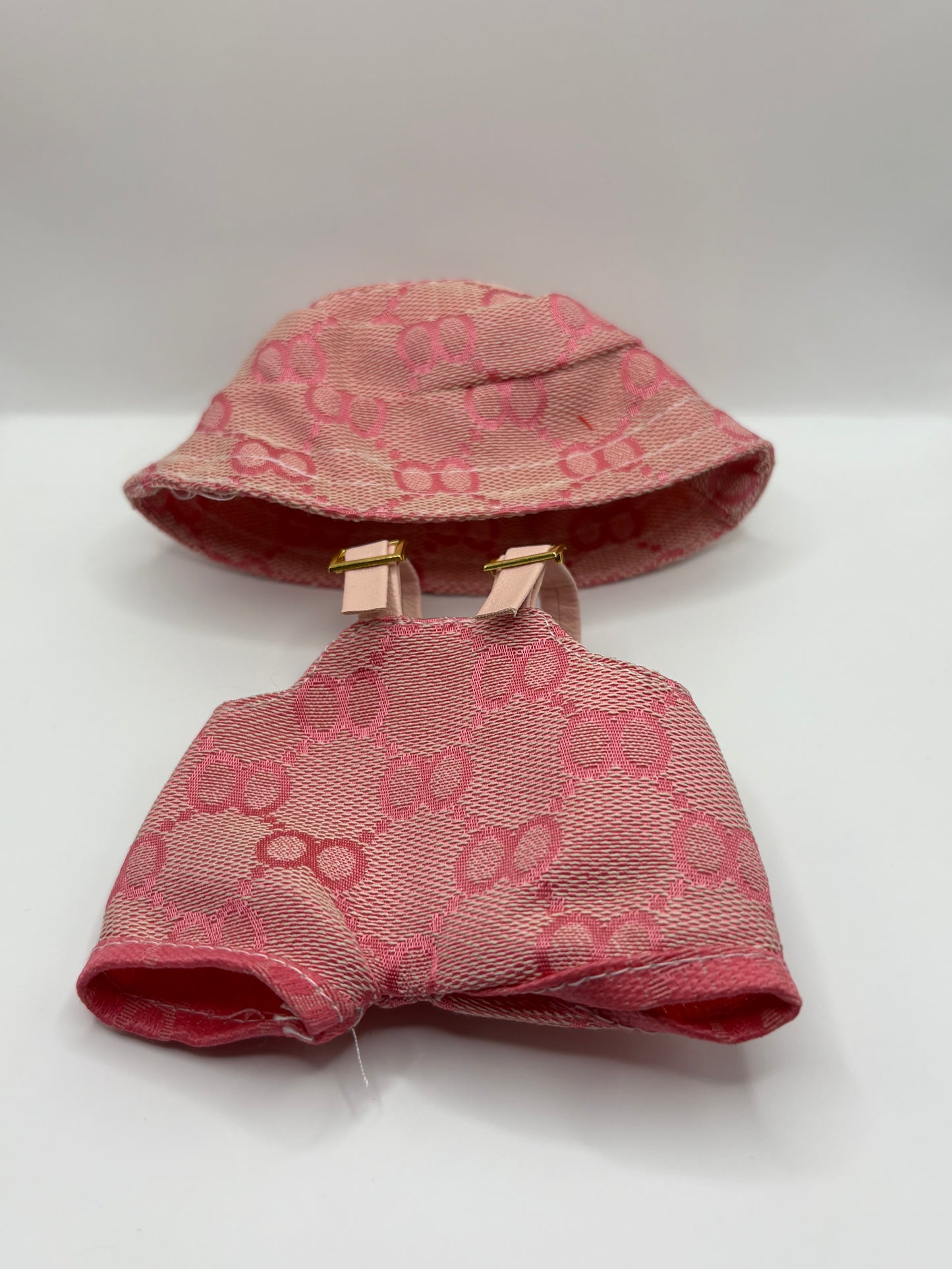 Labubu Overalls and Bucket Hat Luxury Set (Doll not Included)