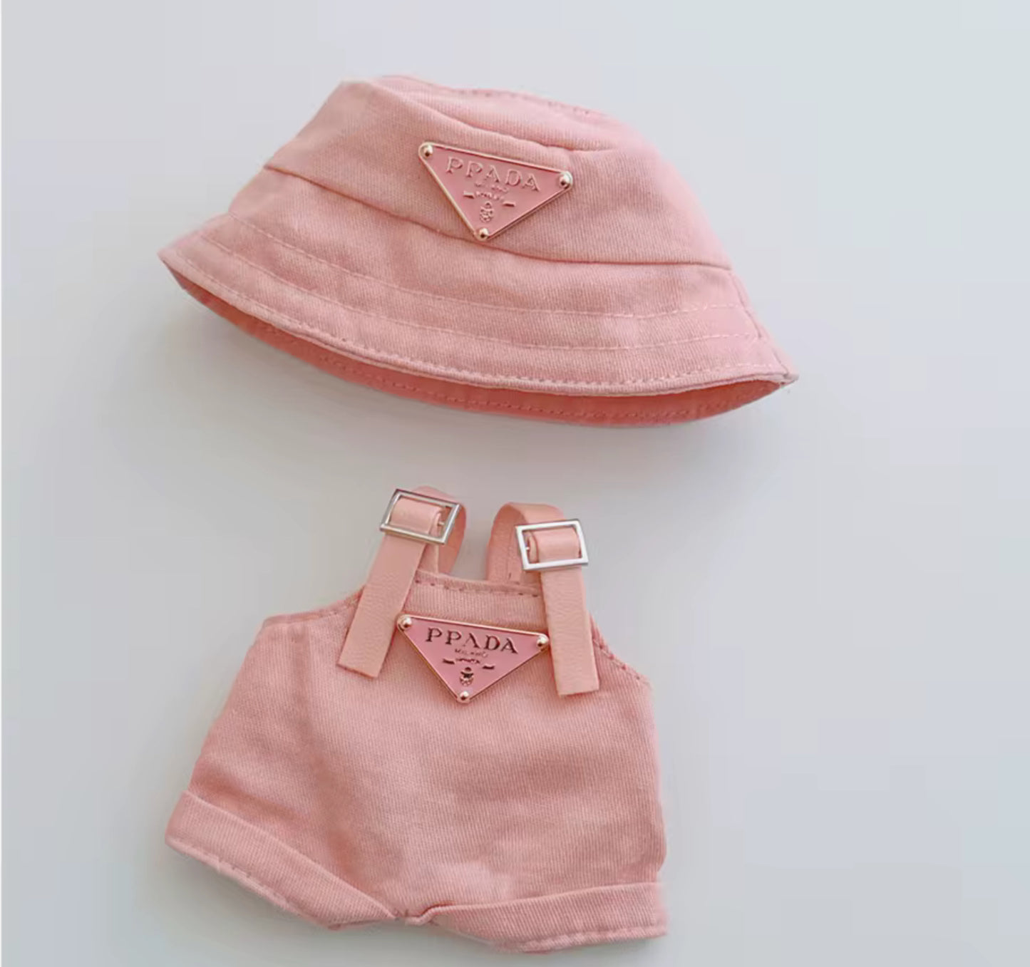Labubu Overalls and Bucket Hat Luxury Set (Doll not Included)