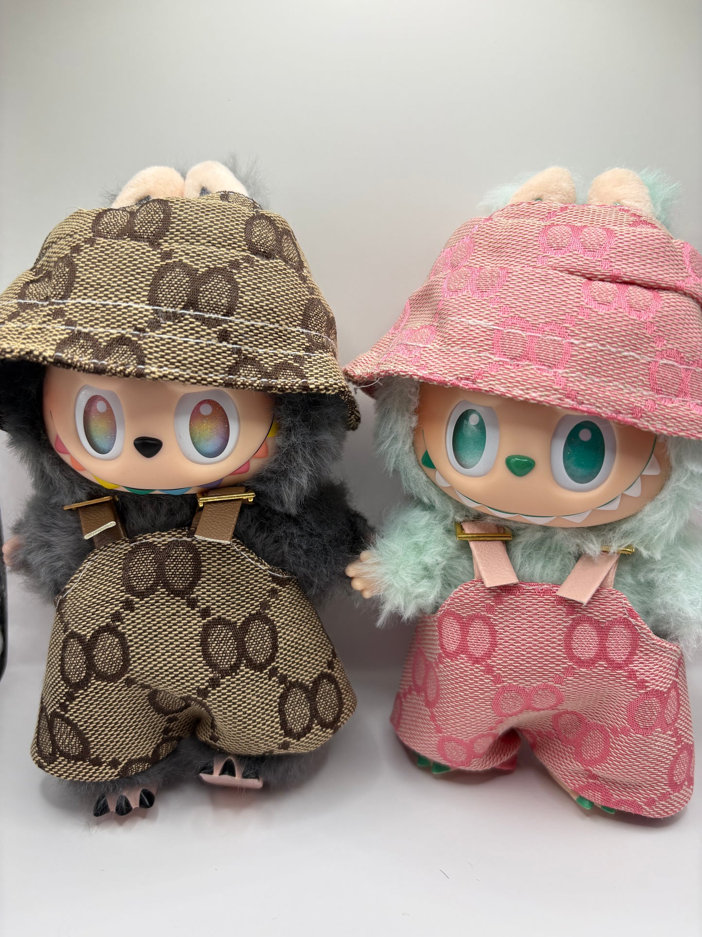 Labubu Overalls and Bucket Hat Luxury Set (Doll not Included)