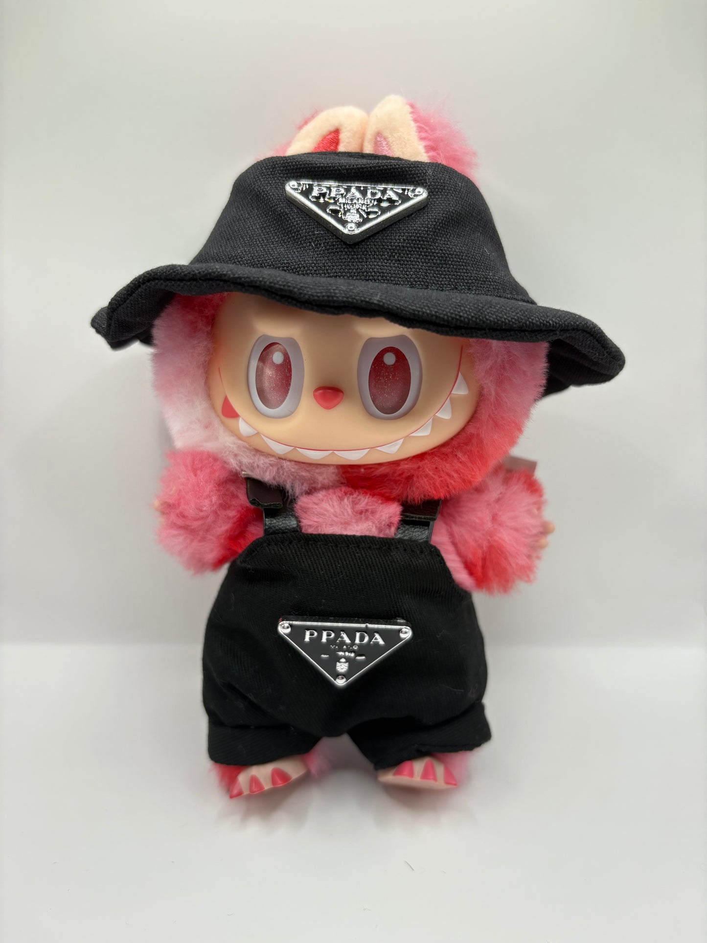 Labubu Overalls and Bucket Hat Luxury Set (Doll not Included)