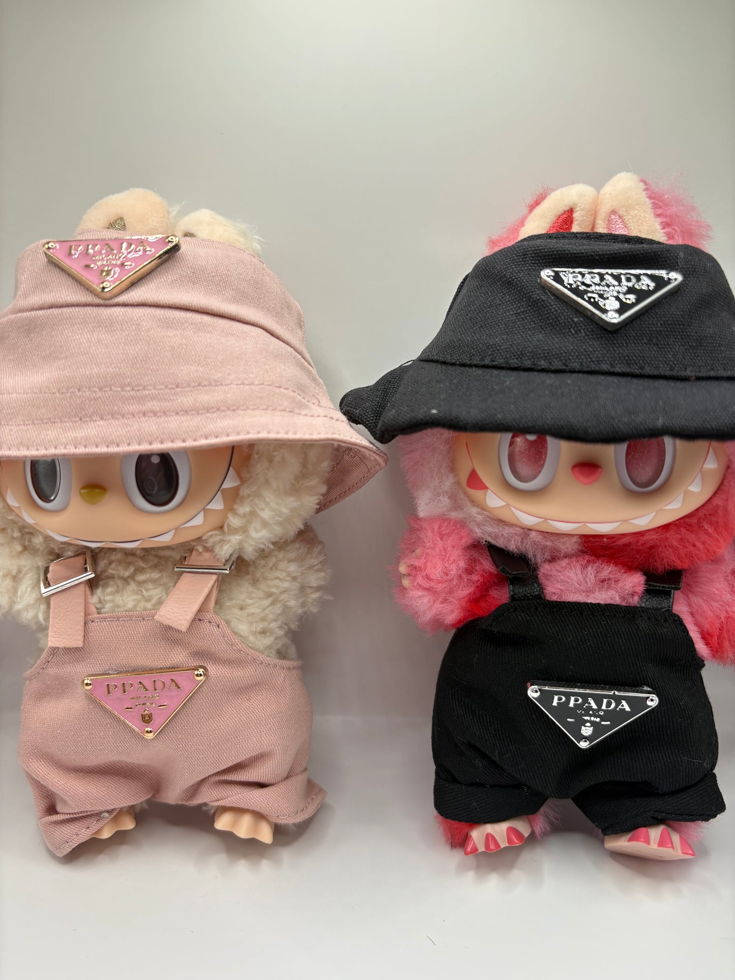 Labubu Overalls and Bucket Hat Luxury Set (Doll not Included)