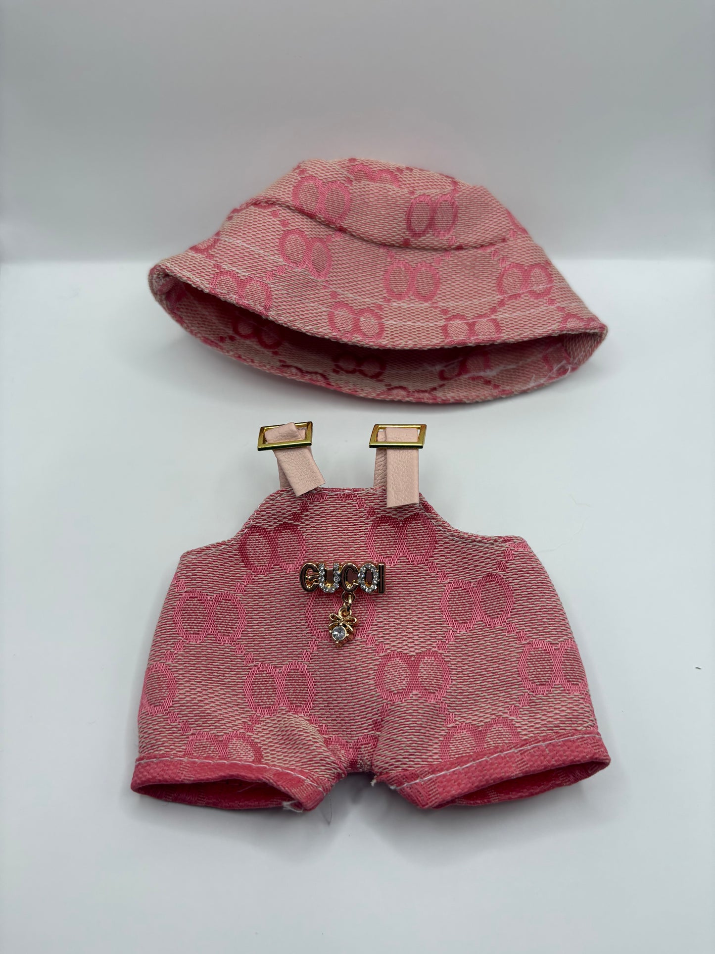 Labubu Overalls and Bucket Hat Luxury Set (Doll not Included)