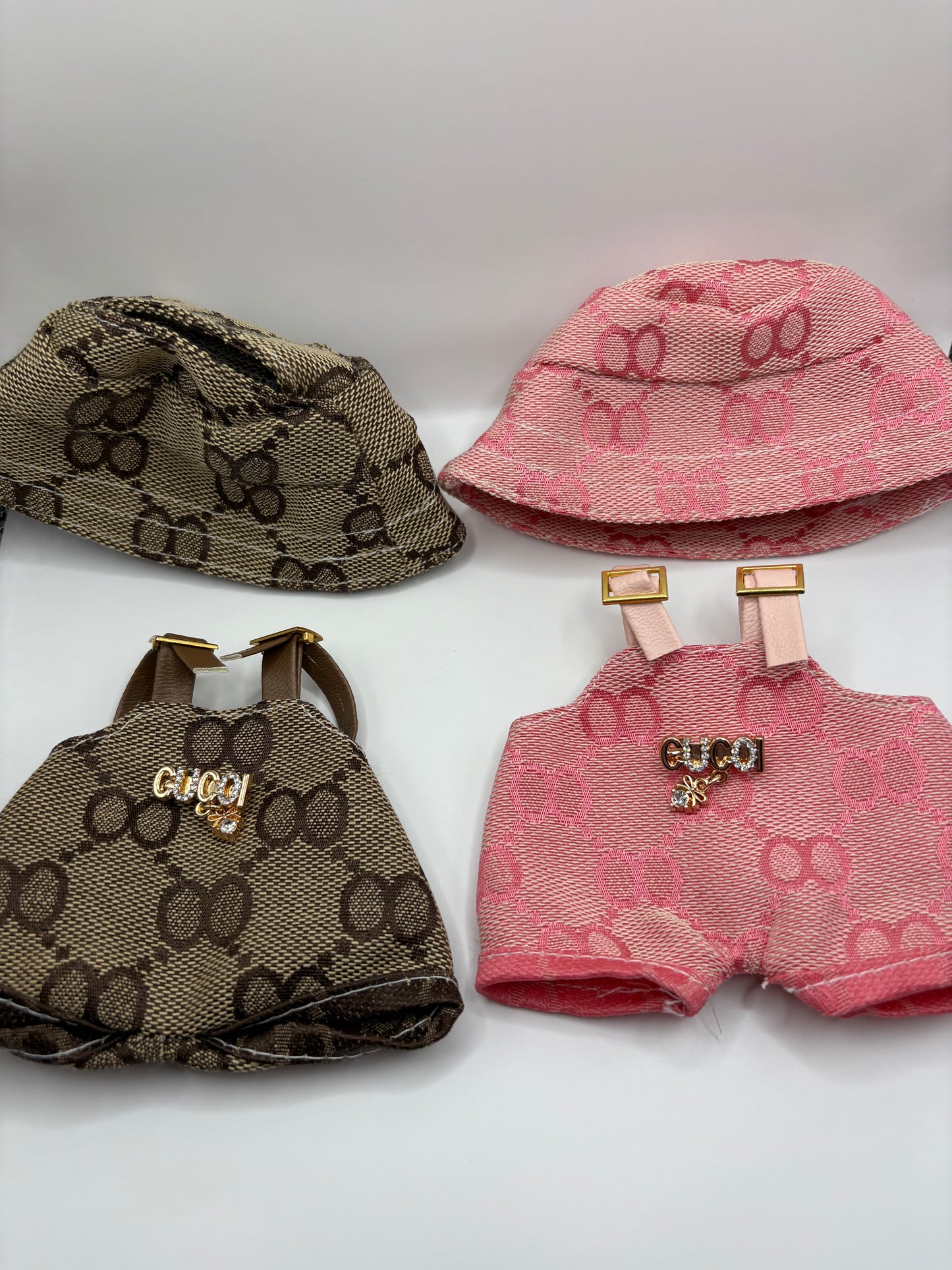 Labubu Overalls and Bucket Hat Luxury Set (Doll not Included)