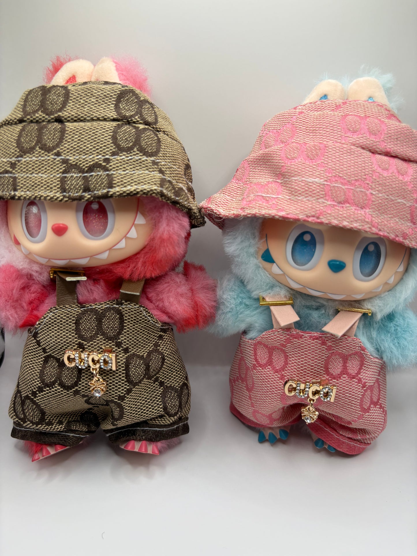 Labubu Overalls and Bucket Hat Luxury Set (Doll not Included)