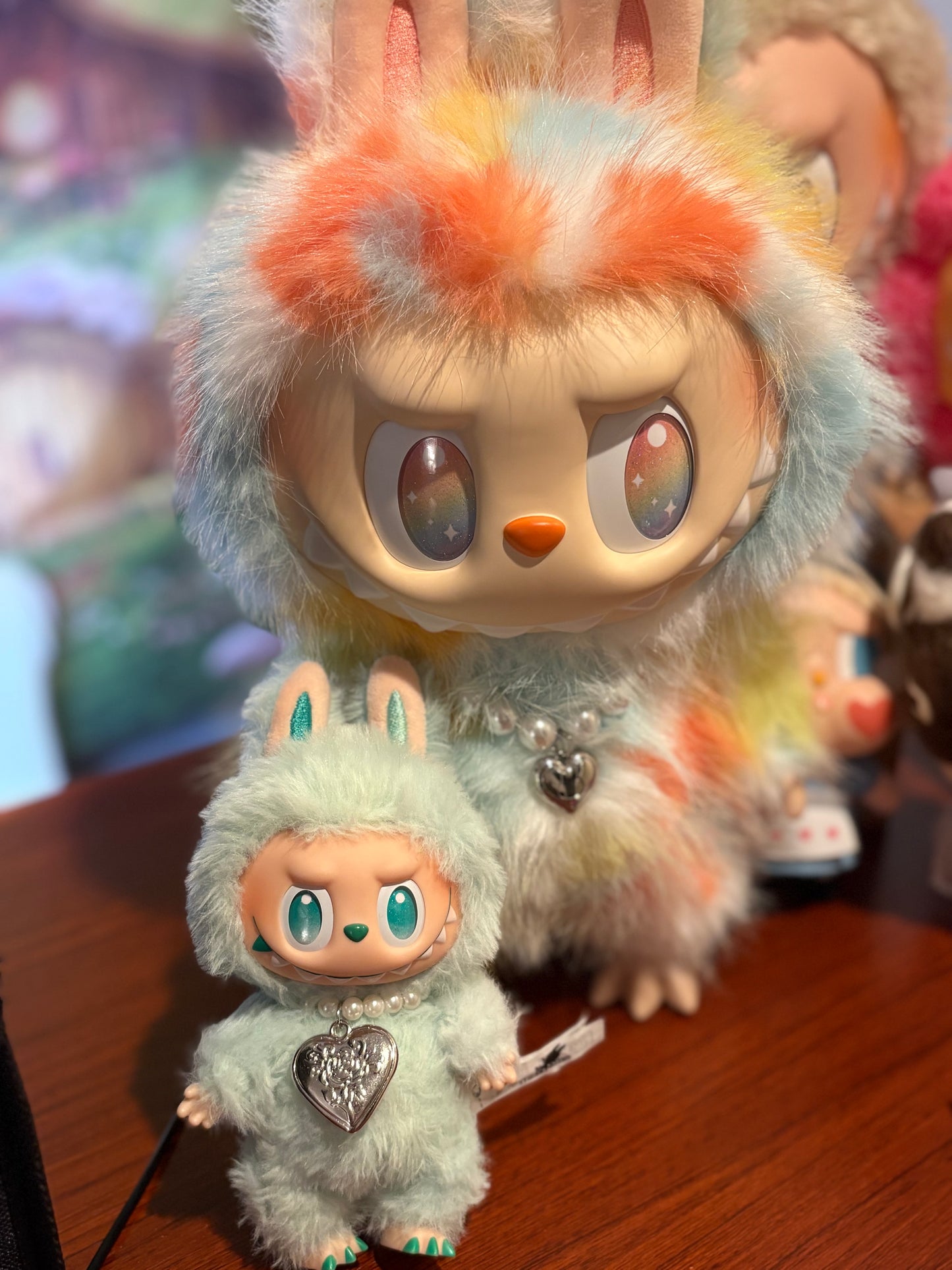 Labubu Pearl Silver Heart necklace (Doll not included)