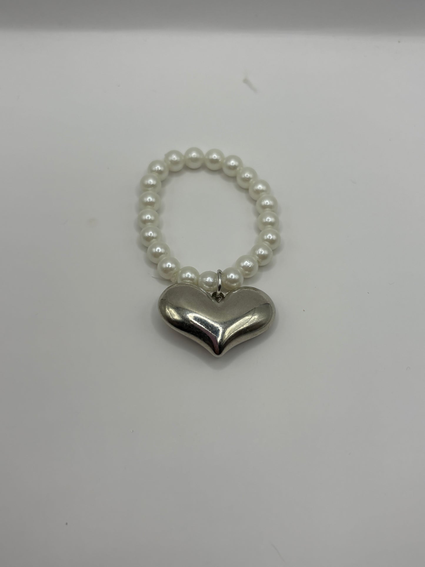Labubu Pearl Silver Heart necklace (Doll not included)